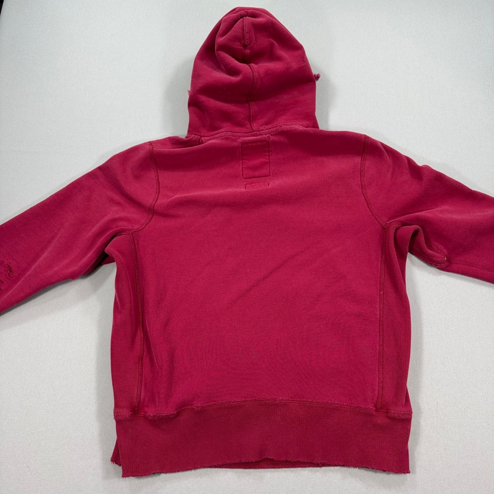 90s Abercrombie & Fitch Hoodie Men's Large Red AF 92 Streetwear Vintage Thrashed - Picture 2 of 10